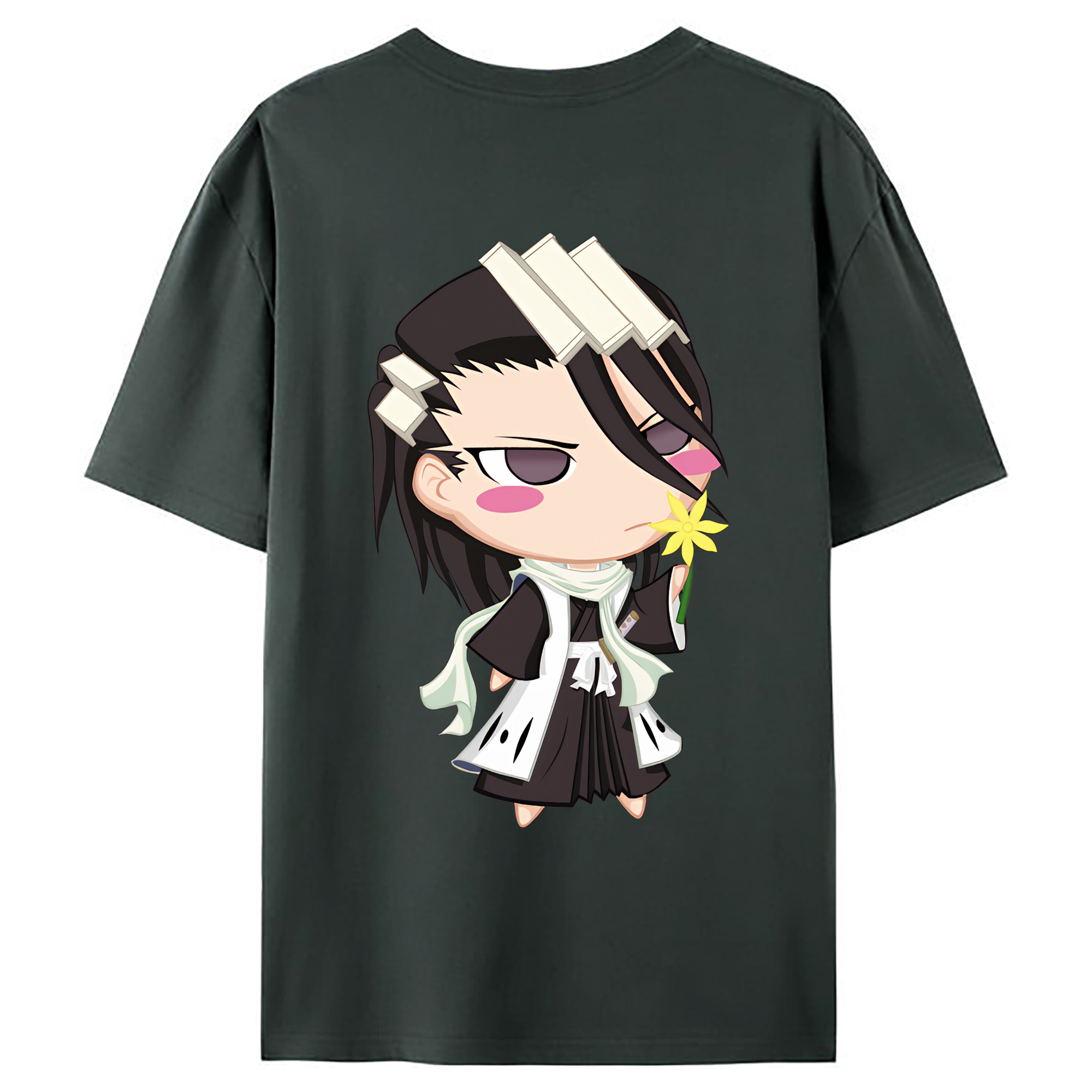 （画像用） ブリーチ くちき びゃくや BLEACH Kuchiki Byakuya 綿100％ メンズ半袖Tシャツ（バックプリント） 通気性